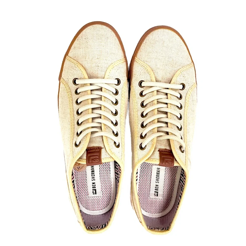 Ben Sherman Tan Canvas Slip-on Shoes Size 9 - Picture 5 of 7